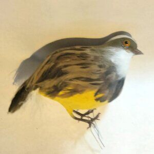 Artificial Decorative Bird Figurine Quail Real Feather Crafting Floral Decor